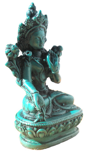 Tara Statue small Turquoise looking 4" tall RB-165T